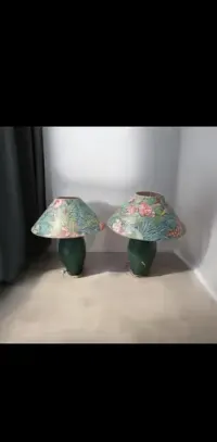 St. Clement France lampy ceramiczne vintage lata 80. (80s) Hollywooa Regency postmoder francuski fajans lampy nocne retro urban jungle. — ujęcie 4