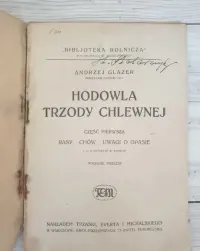 Stara książka Hodowla Trzody Chlewnej Glazer — ujęcie 2