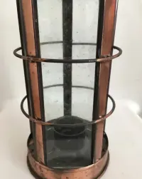 Stara metalowa miedziana lampion/ latarnia z uchwytem vintage — ujęcie 5