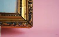 stara złota ramka obrazek lata 40 50 vintage retro kot kotek — ujęcie 3