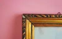 stara złota ramka obrazek lata 40 50 vintage retro kot kotek — ujęcie 5