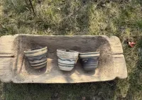 Stare donice glinisne vintage komplat 3 sztuk — ujęcie 4