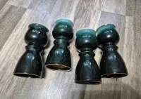 stare kolekcjonerskie ceramiczne wazony wazoniki świeczniki zestaw 4sztuki 15cm wys — ujęcie 3