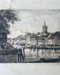 Starożytna rycina przedstawiająca targ rybny w Królewcu.Alfreda Jensena (1859–1935) — ujęcie 5