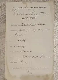 Stary akt zgonu po Czesku. 1917 r — ujęcie 4