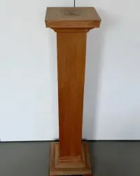 Stary Drewniany Postument Kolumnowy Piedestał Lity DĄB MASYW Jugendstil Art Deco Kolumna pod Rzeźbę Lampa Gabinet Unikat Antyk 86cm  kiwetnik ok 1910r — ujęcie 5