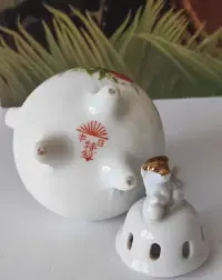 Stary pojemnik japoński Nippon Tokusei piękna porcelana kolekcje — ujęcie 4