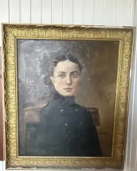 Stary portret oficera - wojskowego, XIX wiek, antyk militaria, obraz olejny — ujęcie 5