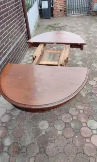 Stół drewniany antyczny okrągły antyk BIEDERMEIER rozkładany 290cm ława — ujęcie 5