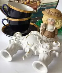 Świecznik Walendorf piękna stara porcelana sygnowana — ujęcie 4