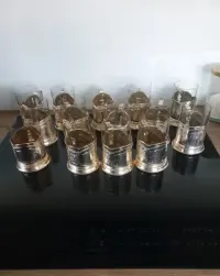 Szklanka koszyczek Prl z żubrem złota koszyk metalowy koszyczki do szklanek — ujęcie 5