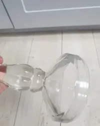 Szklany świecznik vintage PRL — ujęcie 3
