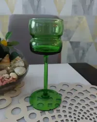 Szklany świecznik Vintage z PRL — ujęcie 3