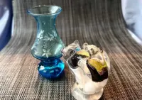 Szkło Murano  figurka kotka  wazonik  komplet  vintage — ujęcie 3