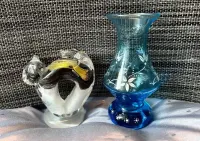 Szkło Murano  figurka kotka  wazonik  komplet  vintage — ujęcie 5