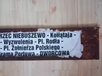 Tablica tramwajowa 2-stronna oryginał Tramwaje Szczecin Niebuszewo PRL — ujęcie 4