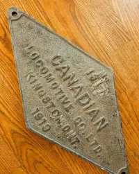 Tabliczka z parowozu Canadian 1919 — ujęcie 2