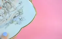 Talerzyk porcelana Alka Kunst Bawaria dziki zachód Ameryka lata 50 60 — ujęcie 5