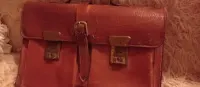 Teczka , torba, aktówka skórzana Vintage PRL — ujęcie 5