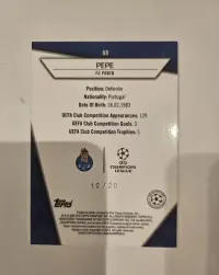 Topps karta limitowana PEPE 10/20 — ujęcie 2
