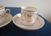 Trzy stare porcelanowe filiżanki XIX  wiek litrony Francja — ujęcie 4
