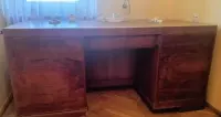 UNIKALNY KOMPLET GABINETOWY W STYLU ART DECO – Dwustronne Biurko z Witryną + Wielka Biblioteka — ujęcie 3