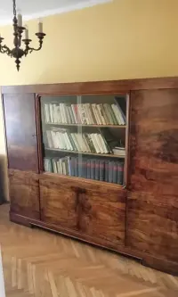 UNIKALNY KOMPLET GABINETOWY W STYLU ART DECO – Dwustronne Biurko z Witryną + Wielka Biblioteka — ujęcie 5