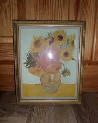 Vincent Van Gogh - Słoneczniki - obraz w złotej ramie za szkłem — ujęcie 5
