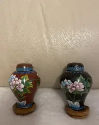Vintage amfora miniatura  antyk zdobiona techniką cloisonne — ujęcie 3
