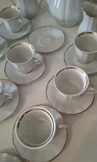 Wałbrzych Fryderyka serwis espresso mokka porcelana PRL złoty rant — ujęcie 3