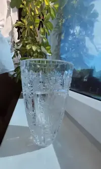Wazon kryształowy PRL – bogaty szlif, vintage 20 cm — ujęcie 5