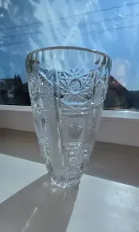 Wazon kryształowy PRL – bogaty szlif, vintage 20 cm — ujęcie 3