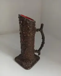 Wazon pieniek sękacz vintage lata 60/70 brutalizm metaloplastyka 11 cm — ujęcie 2