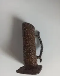 Wazon pieniek sękacz vintage lata 60/70 brutalizm metaloplastyka 11 cm — ujęcie 3