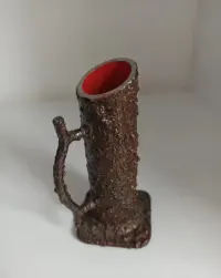 Wazon pieniek sękacz vintage lata 60/70 brutalizm metaloplastyka 11 cm — ujęcie 4