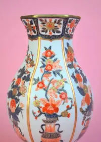 Wazon porcelana chińska złocony ręcznie malowany orient azja — ujęcie 3