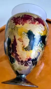 Wazon szklany,ręcznie malowany (Irimiea Art Glass,Rumunia) — ujęcie 3