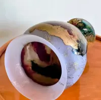 Wazon szklany,ręcznie malowany (Irimiea Art Glass,Rumunia) — ujęcie 5