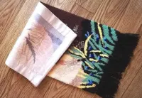 Wełniana makatka - kilim na ścianę / motyw kwiatowy /PRL — ujęcie 3