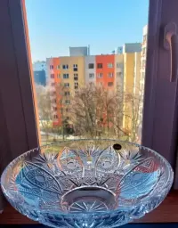 Wielka, patera, kryształowa Bohemia. — ujęcie 2