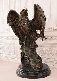 Wielki Orzeł Na Skale - Myszołów - Myśliwska Figura z Brązu Masywna — ujęcie 5