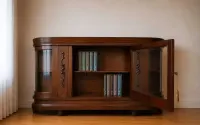 Witrynka Biblioteczka Komoda Antyk – dąb, rzeźby — ujęcie 3
