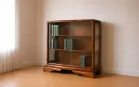 Witrynka Biblioteczka Komoda Art Deco  – orzech, fazowane szyby — ujęcie 2