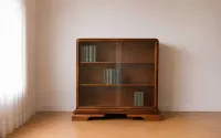 Witrynka Biblioteczka Komoda Art Deco  – orzech, fazowane szyby — ujęcie 3