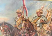 Wojciech Kossak - HUSARIA POLSKA - Obraz Olejny Złota Rama — ujęcie 4