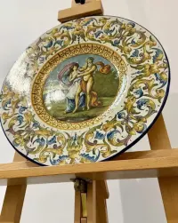 Wybitna Unikatowa Majolika 40cm Gaetano BATTAGLIA XIX w Stan Muzealny — ujęcie 3