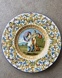 Wybitna Unikatowa Majolika 40cm Gaetano BATTAGLIA XIX w Stan Muzealny — ujęcie 4