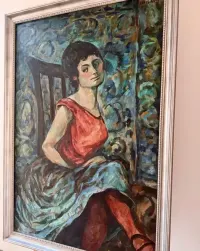 Wybitny Portret Modernistyczny 129x90 cm Obraz olejny na płótnie Sygnowany PAVEL 69 | Inwestycja w sztukę  Wybitne malarstwo lat 1960tych Ekspresja — ujęcie 4