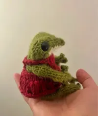 Żabka w sukience – ręcznie robiona maskotka handmade — ujęcie 2