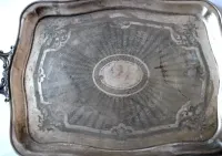 Zabytkowa Duża Taca Plater Okres MIędzywojenny — ujęcie 3